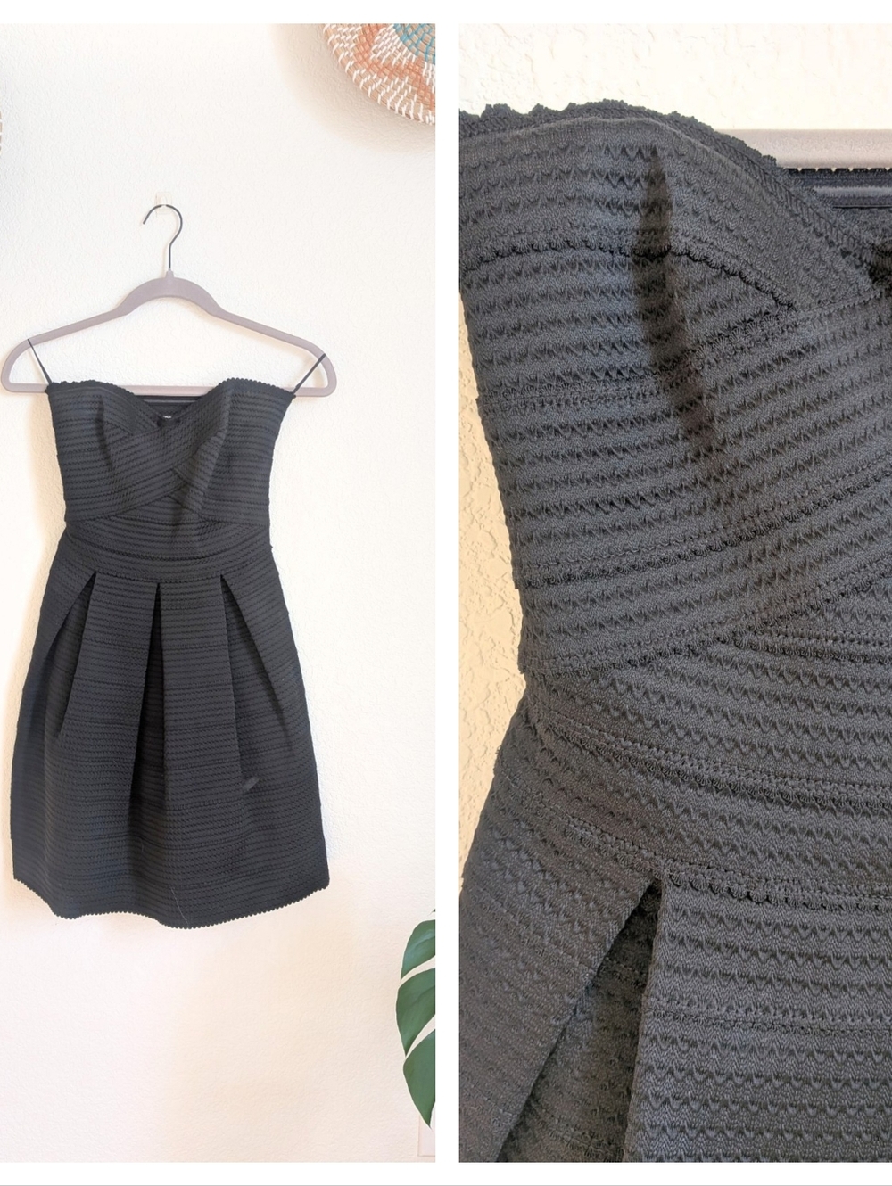 Express Strapless Black Bandage Mini Dress XS Sweetheart Neck